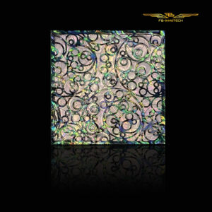 Interior luxury italian tiles décor whit carbon fiber and mother of pearl, leaflat by FBINNOTECH. Piastrelle in fibra di carbonio e madreperla per decorazione di interni. Карбоновая и перламутровая плитка для внутренней отделки.